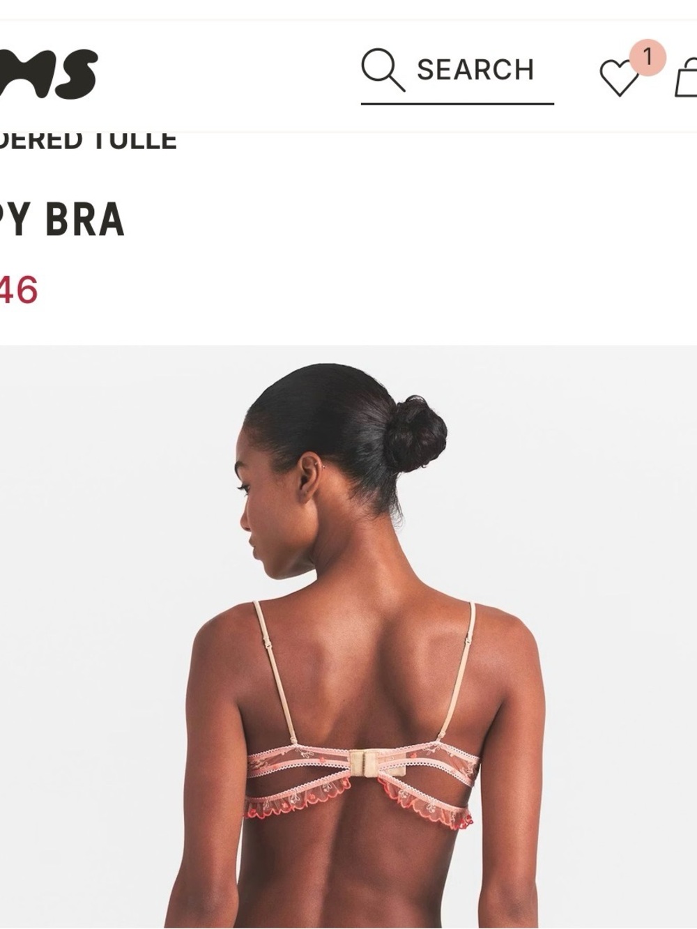 EMBROIDERED TULLE SKIMPY BRA | GUAVA HEART TULLE